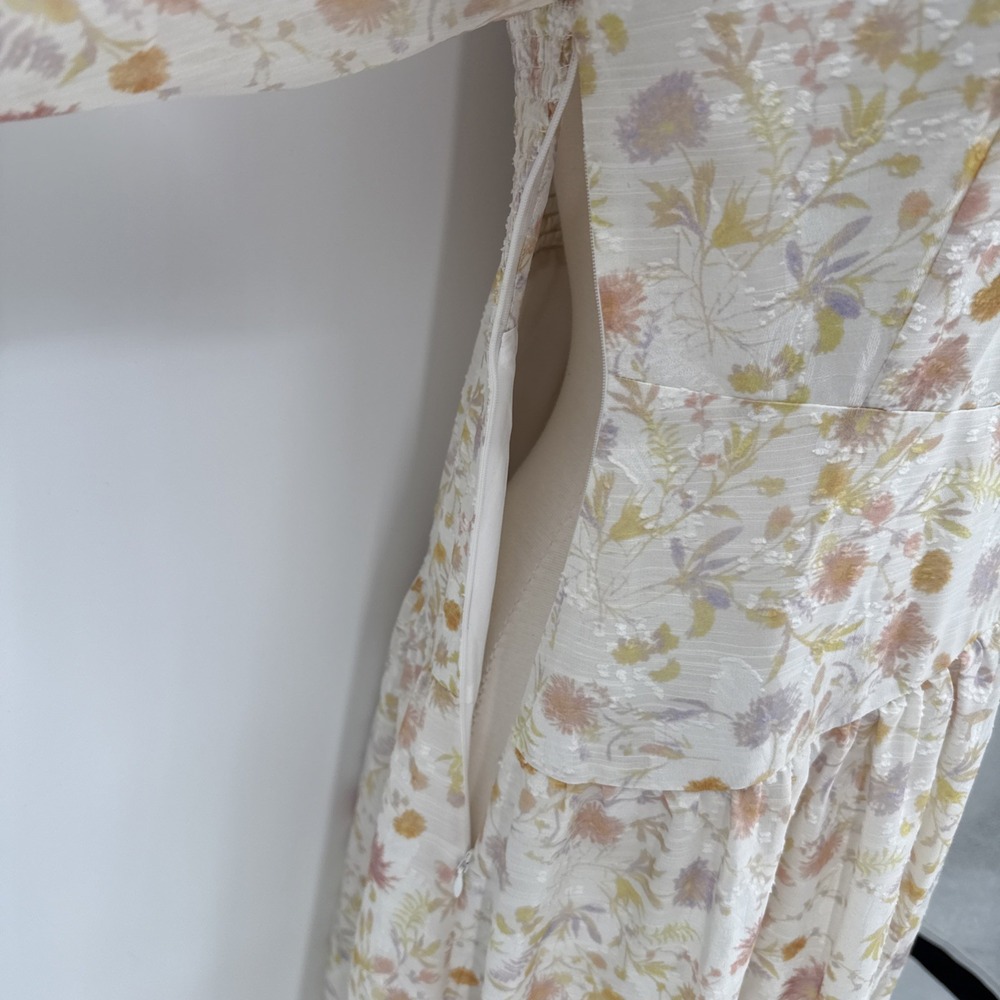 Petite Studio NYC Womens Floral Sheer Sleeve Cottage Dress Size XS Midi NEW - Picture 10 of 16